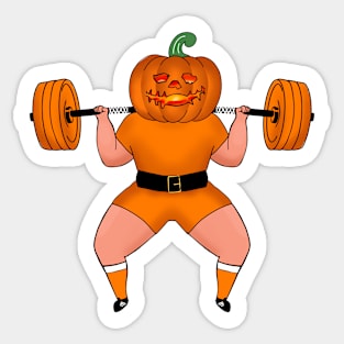 Funny workout design for Halloween Jack-o'-lantern Squats Sticker